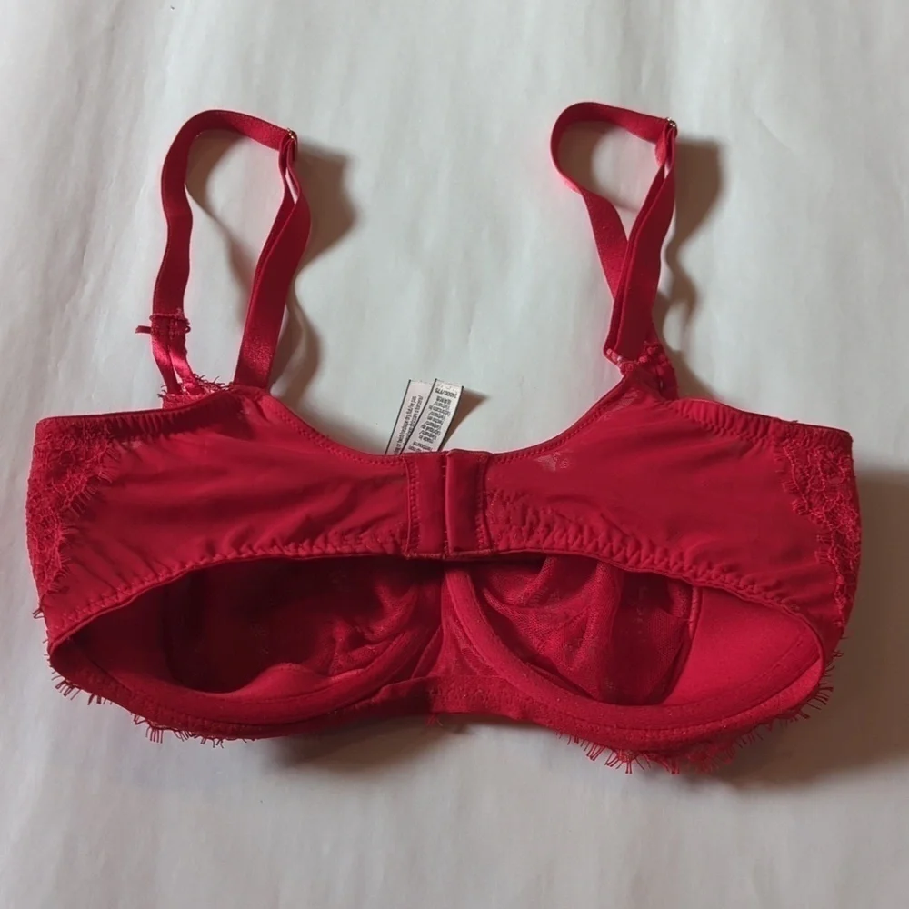 Victoria's Secret Dream Angels Push Up Without Padding Bra Red 34DDD Lacy